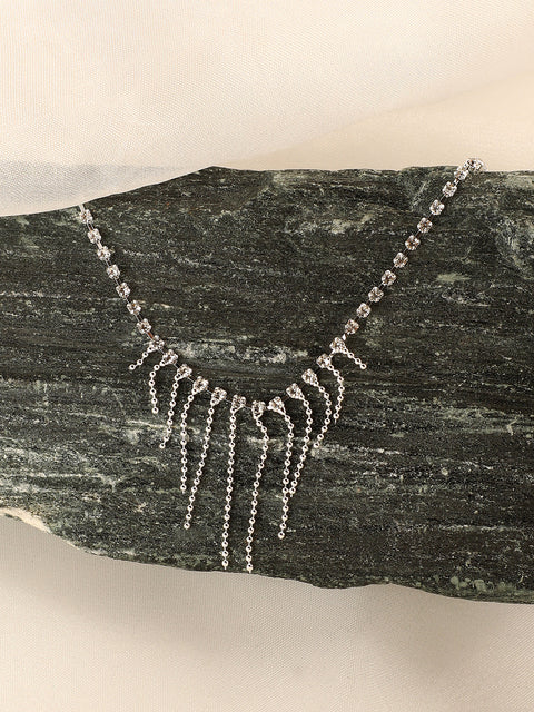 Silver-Plated Artificial Stones Necklace