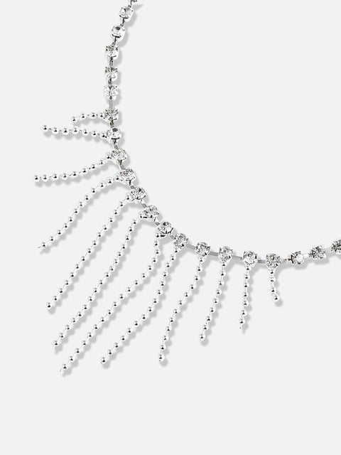 Silver-Plated Artificial Stones Necklace