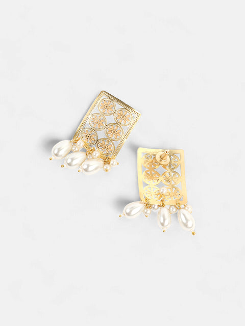 The Nadira Drop Earrings - Antique Gold-SOHEAR1552