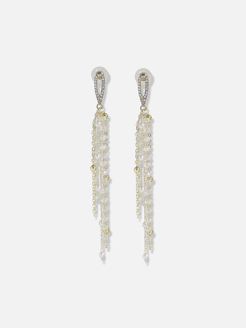 Gold-Plated Contemporary Drop Earrings