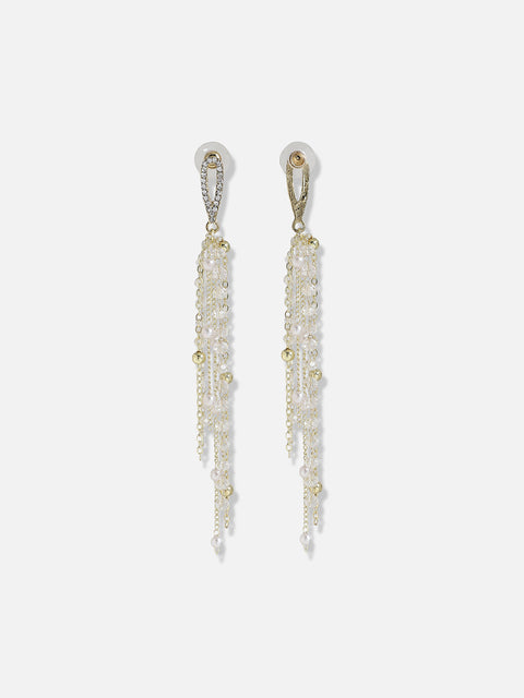 Gold-Plated Contemporary Drop Earrings