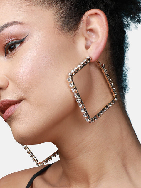 Gold-Plated Contemporary Hoop Earrings