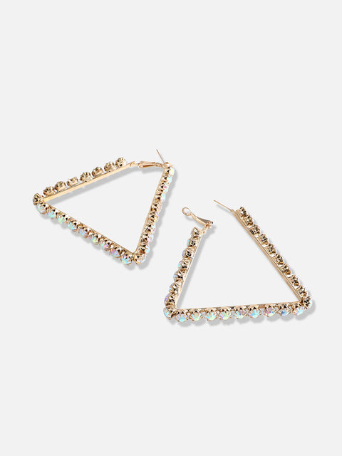 Gold-Plated Contemporary Drop Earrings
