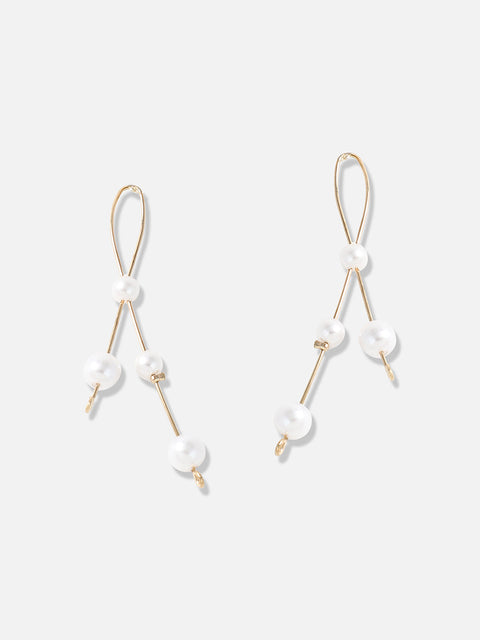 Gold-Plated Contemporary Drop Earrings