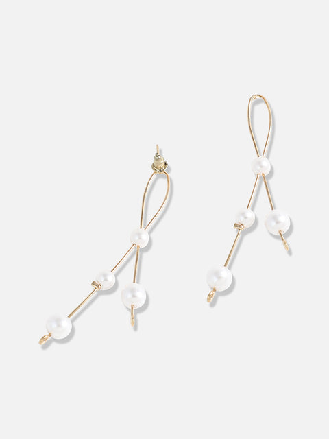Gold-Plated Contemporary Drop Earrings