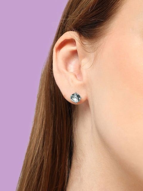 Silver-Plated Contemporary Studs Earrings