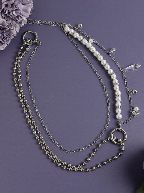 Silver-Plated Pearl Necklace