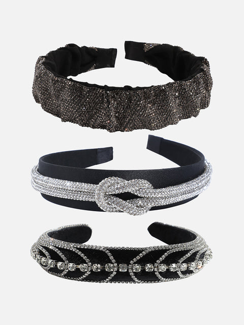 Glam Band Set of 3 Embellished Hairband