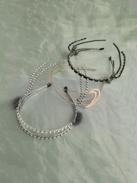 Set of 3 Embellished Hairband