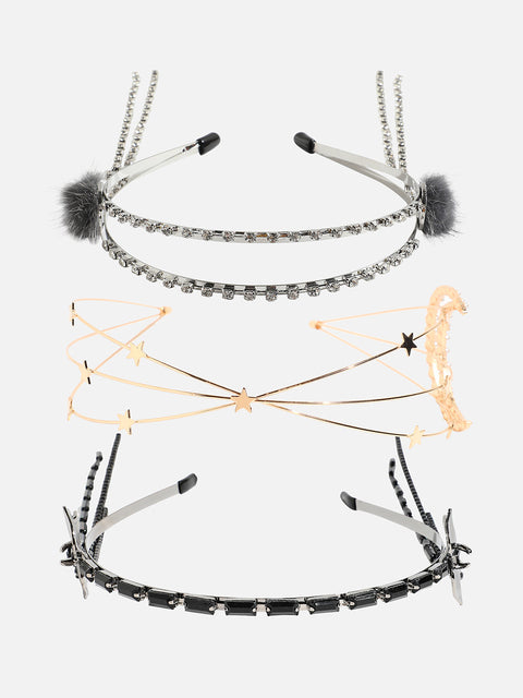 Set of 3 Embellished Hairband