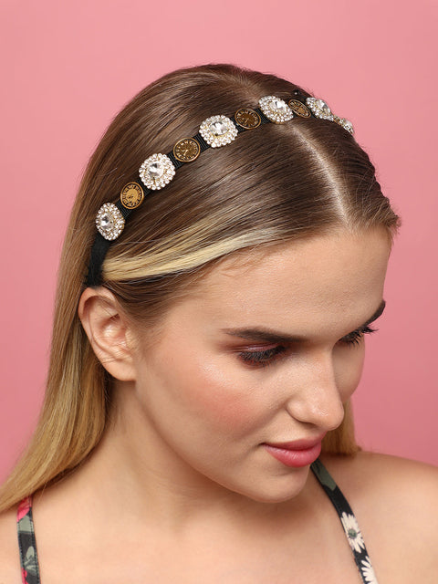 Glamour Statement Set of 2 Embellished Hairband