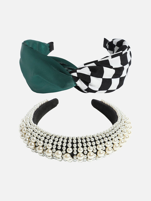 Fashion Maven Set of 2 Beaded Hairband