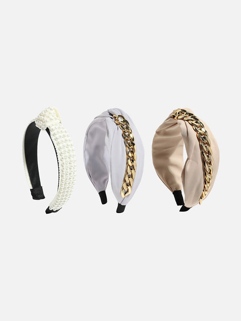Elegant Extravaganza Set of 3 Embellished Hairband