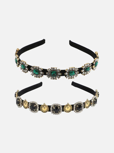 Gilded Glamour Set of 2 Embellished Hairband