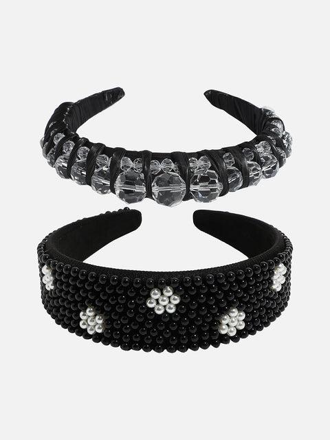Feminine Finesse Set of 2 Beaded Hairband