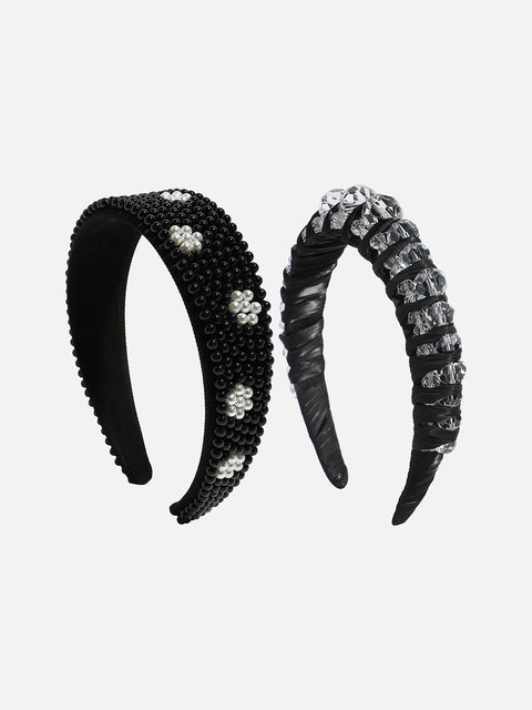 Feminine Finesse Set of 2 Beaded Hairband