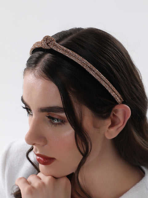 The Bijou Bow Hairband - Antique Gold-SOHIBD6120