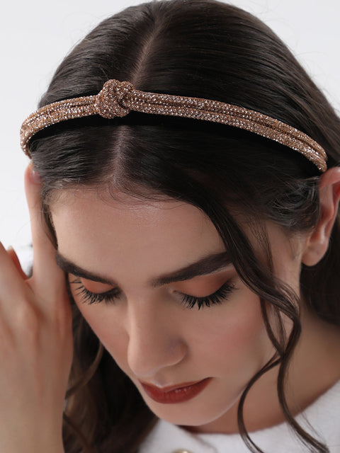The Bijou Bow Hairband - Antique Gold-SOHIBD6120