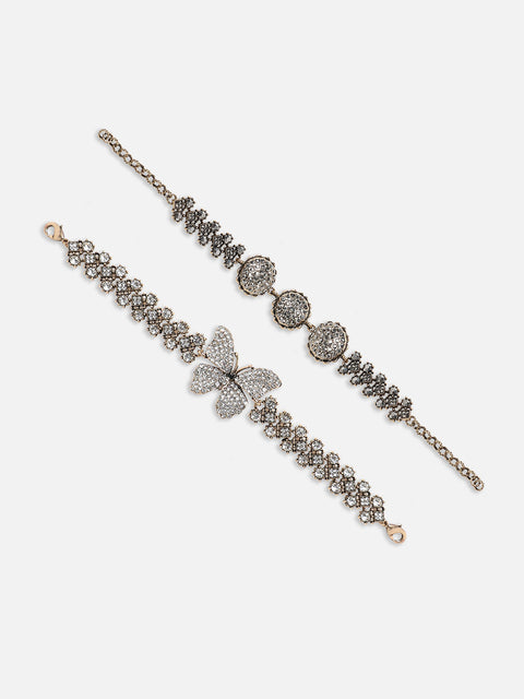 Set Of 2 Gold-Plated Link Bracelet