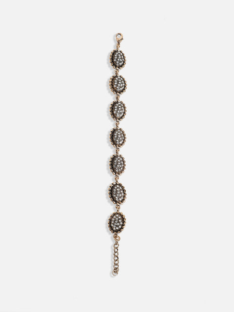Set Of 2 Crystal-Studded Wraparound Bracelets