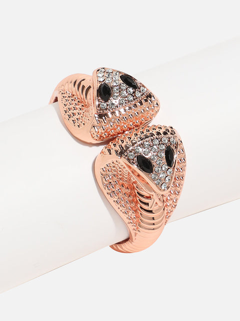 Embellished Snakehead Cuff Bracelet