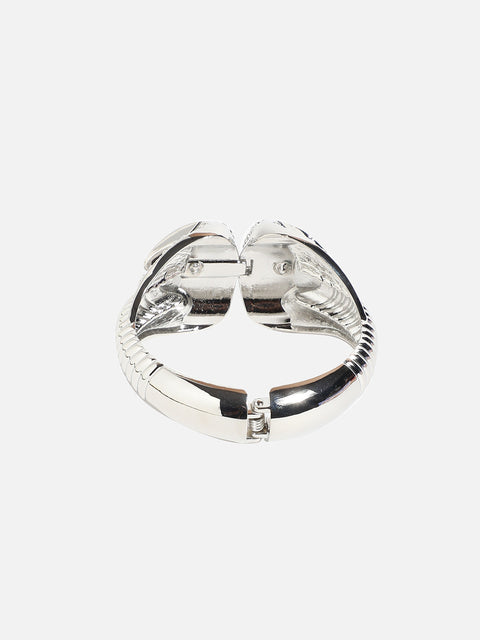 Silver Plated Stones Studded Cuff Bracelet