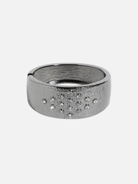 Silver Plated Stone Studded Cuff Bracelet