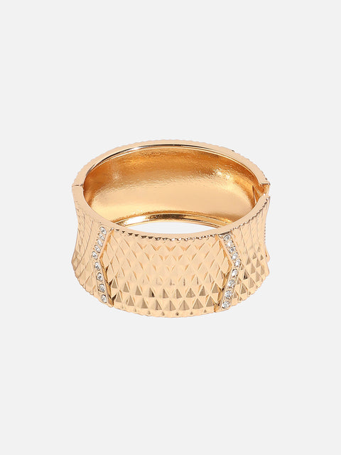 Gold Plated Stone Studded Cuff Bracelet