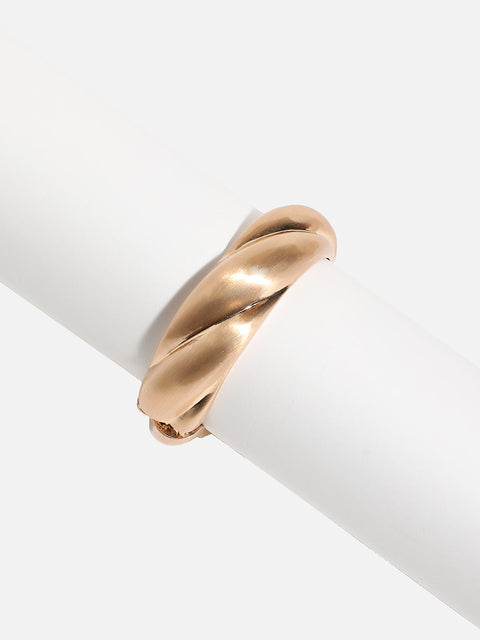 Gold-Plated Twisted Bangle-Style Bracelet