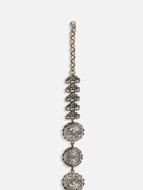 Gold-Plated Stone Studded Charm Bracelet