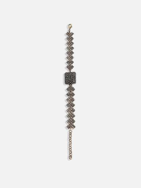 Gold-Plated Stone-Studded Link Bracelet