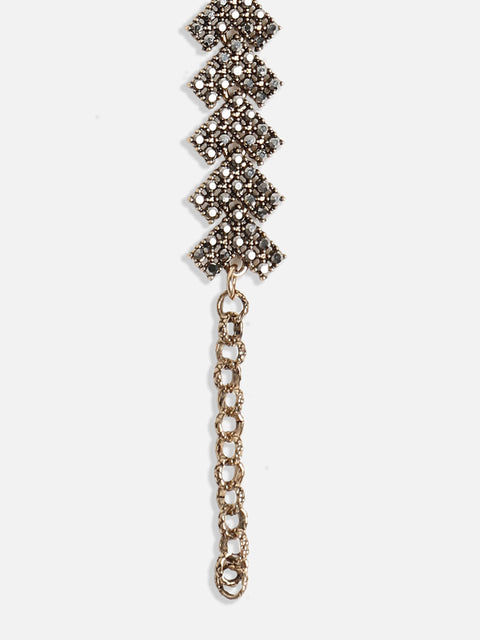 Gold-Plated Stone-Studded Link Bracelet