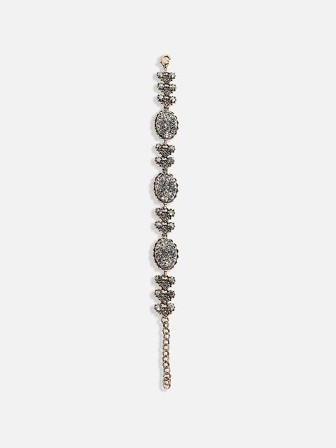 Gold-Plated Stone Studded Link Bracelet