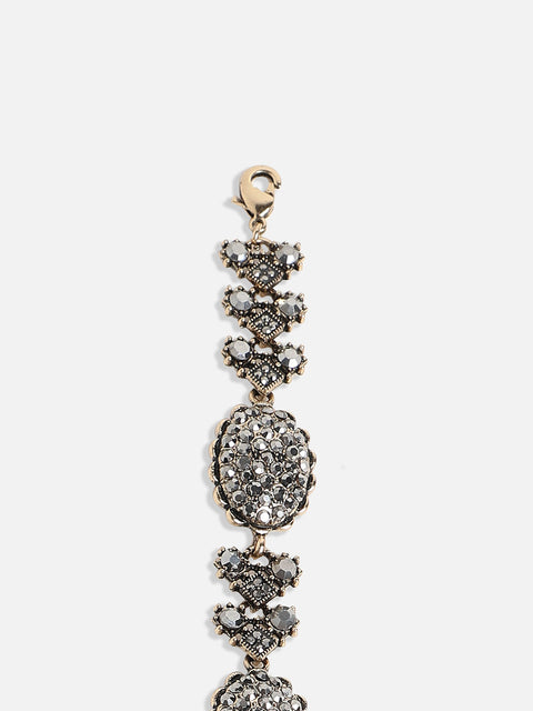 Gold-Plated Stone Studded Link Bracelet