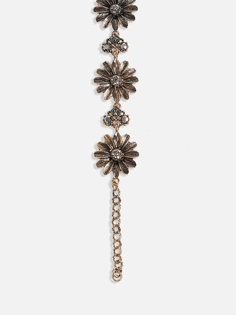 Gold-Plated Stone Studded Charm Bracelet
