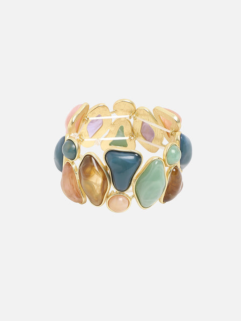 Gold-Plated Artificial Stones Studded Kada Bracelet
