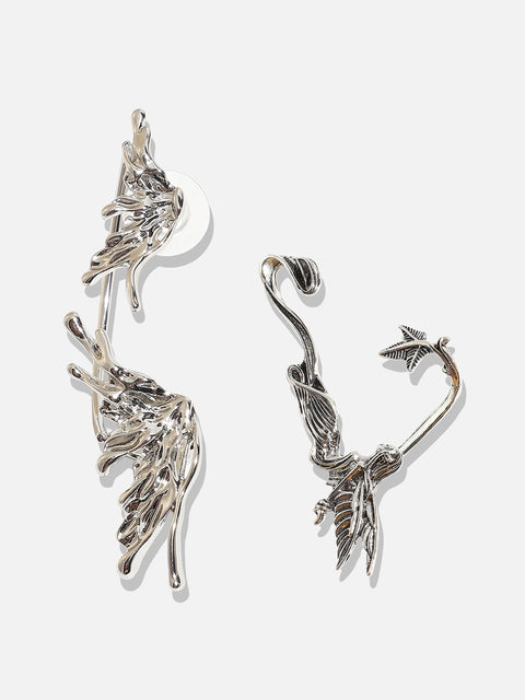 Gilded Gems High-End Set Of 2 Silver-Plated Contemporary Studs Earrings