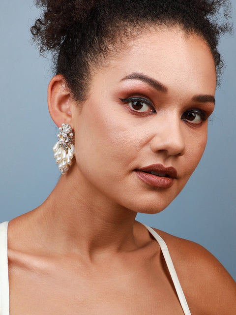 Set Of 2 Gold-Plated Contemporary Studs Earrings