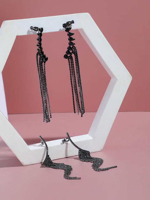 Set Of 2 Contemporary Drop Earrings
