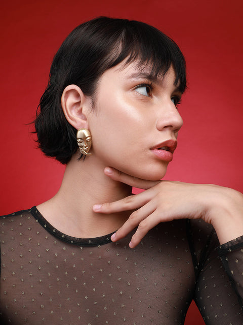 Pack of 2 Gold-Plated Contemporary Studs Earrings