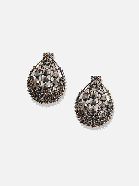 Set Of 2 Silver-Plated Contemporary Stud Earrings