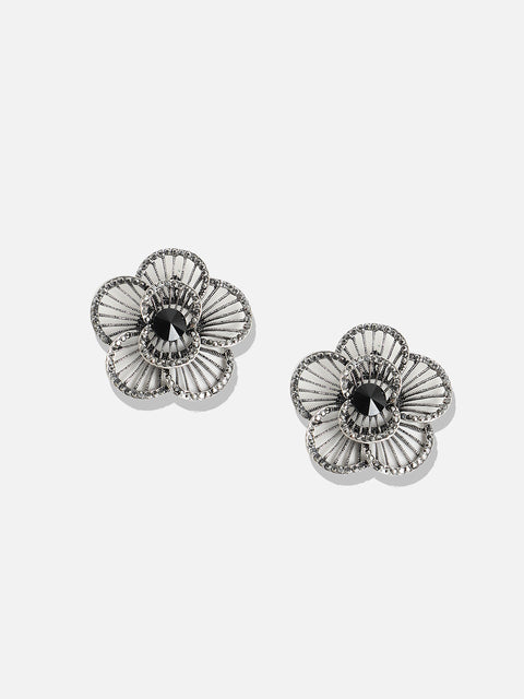 Set Of 2 Silver-Plated Contemporary Stud Earrings