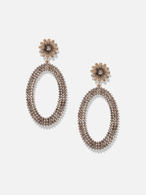 Set Of 2 Gold-Plated Contemporary Drop Earrings