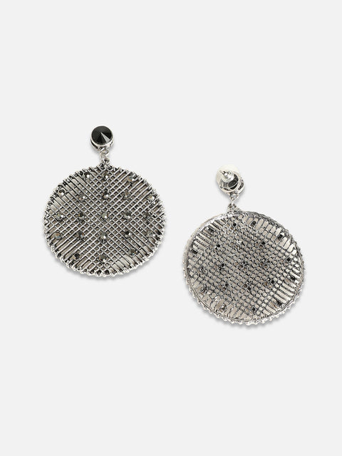 Set Of 2 Silver-Plated Contemporary Drop Earrings