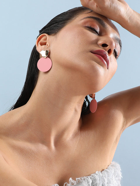 Set Of 2 Gold-Plated Contemporary Drop Earrings