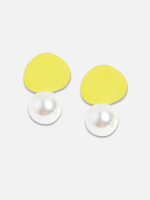 Set Of 2 Gold-Plated Pearls Beaded Drop Earrings