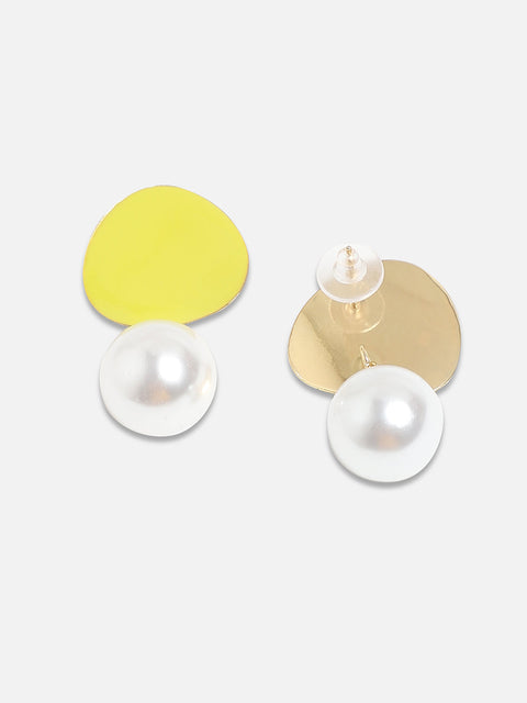 Set Of 2 Gold-Plated Pearls Beaded Drop Earrings