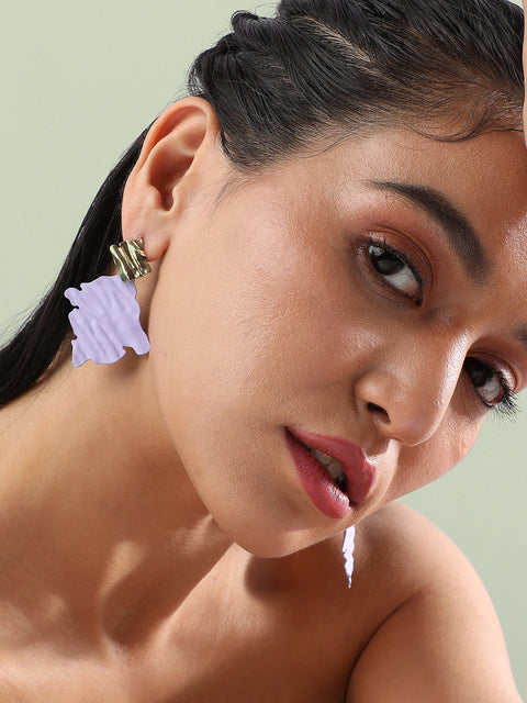 Set Of 2 Gold-Plated Contemporary Drop Earrings