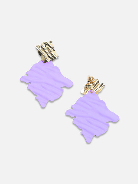 Set Of 2 Gold-Plated Contemporary Drop Earrings