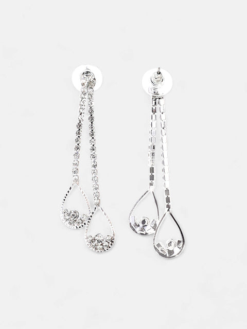 The Eloise Drop Earrings - Crystal Silver-SOHIER6175